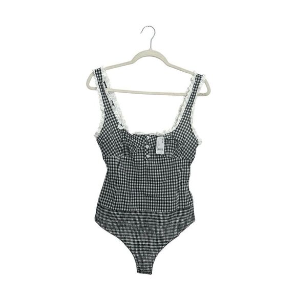 NWT Free People Intimately Cassie Bodysuit in Black Gingham - Picture 8 of 9